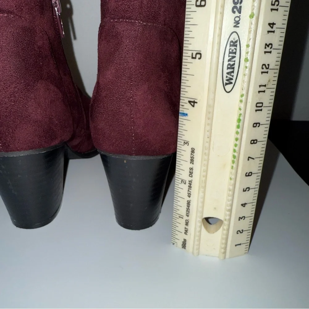 Charlotte Russe Deep Red Suede Ankle Boots